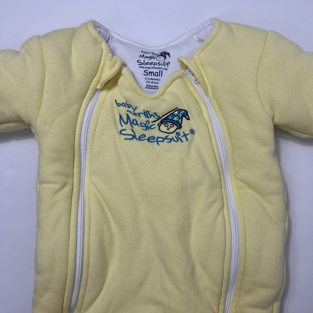 Baby Merlin's Magic Sleepsuit Size Small  (3–6 Months)   Cotton Blend Zip Yellow